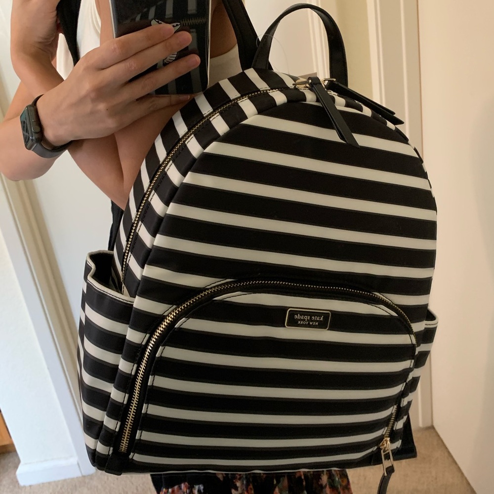 KATE SPADE LARGE BACKPACK DAWN SAILING STRIPE - Picture 1 of 8